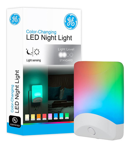 Ge Color-changing Led Night Light, 1 Pack, Plug Into Wall Aa