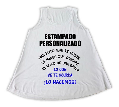 Musculosa Acampanada Personalizar Tu Imagen Foto Frase Tc