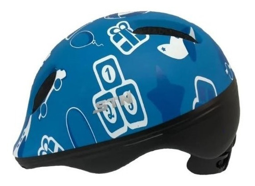 Capacete Stn Baby Car Preto/azul