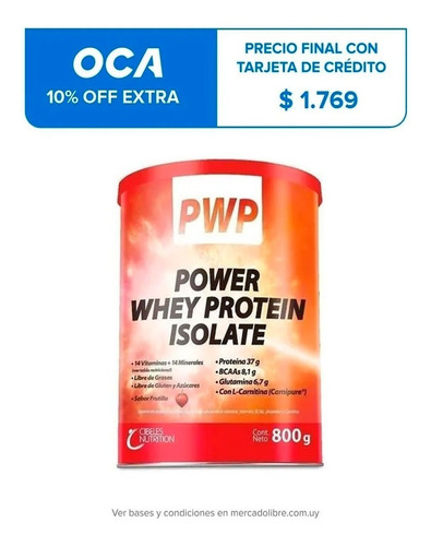 Suplemento Pwp Whey Protein Isolate 800g + Theraband! 