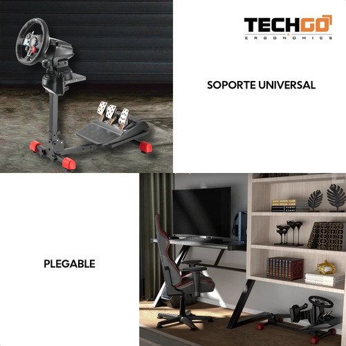 Imagen 3 de 10 de Soporte Plegable Simulador Pro Timón Palanca, Techgo Sptg-01