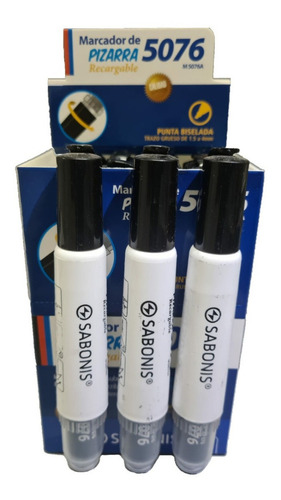 Marcador Para Pizarra Blanca Sabonis 5076 Recargable 12 Pcs