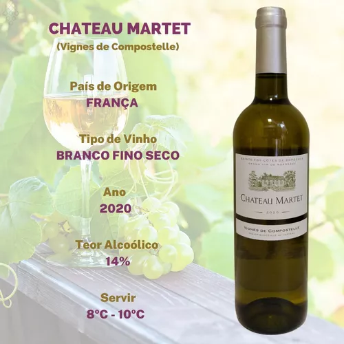 Vinho Branco Chateau Martet Safra 2020 Bordeaux Francês