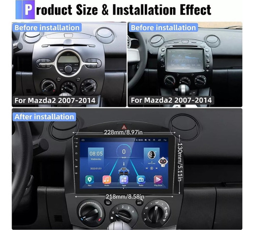 . Estéreo De Pantalla Android Mazda 2 2007-2014