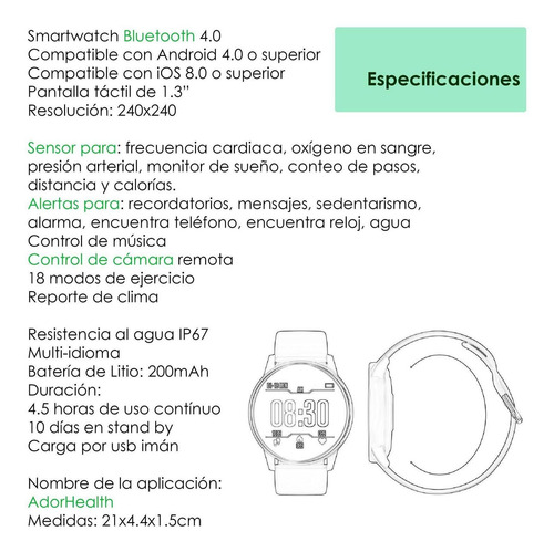 Imagen 5 de 5 de Reloj Smartwatch Vak T9m Bluetooth Ip67 Mensajes Musica Fit