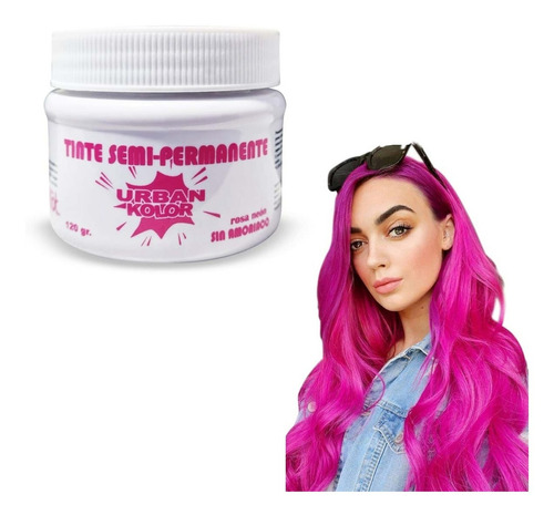 Kit Tinte semipermanente Kolor Shot  SIN AMONIACO Urban Color tono rosa neón para cabello