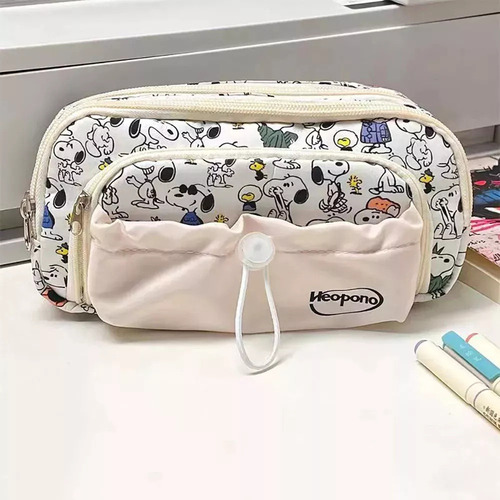 Lapicera Cosmetiquera Doble Cierre Snoopy 10x20 Cm Peanuts