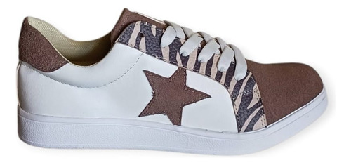 Zapatillas Cuero Y Eco Moda Mujer Forradas Jersey Estrella