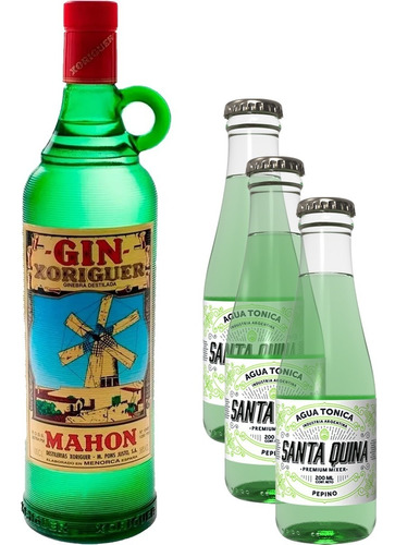 Gin Xoriguer 700ml + 3 Agua Tónica Santa Quina Pepino 200ml