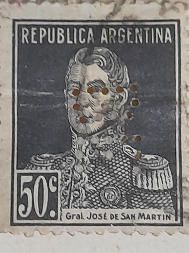 Estampilla Argentina San Martín 50c   013   (a3)