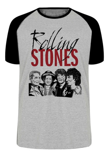 Camiseta Luxo Rolling Stones Banda Rock Mick Jagger Guitarra