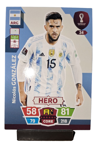 Adrenalyn Panini World Cup Qatar 2022 Nicolas Gonzalez Hero