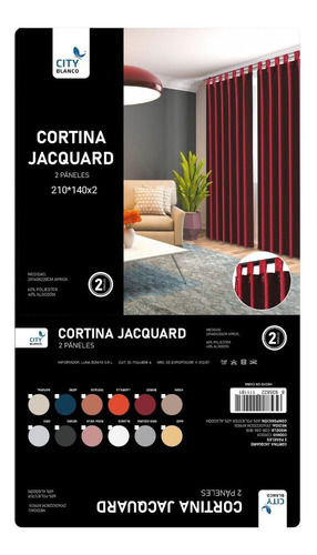 Juego De Cortina Premium  De Ambiente Jacquard 