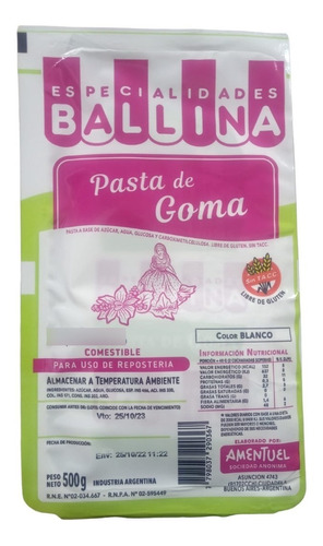 Pasta De Goma Ballina X 500g
