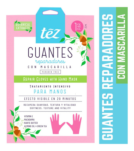 Guantes Reparadores Tez Con Mascarilla Para Manos