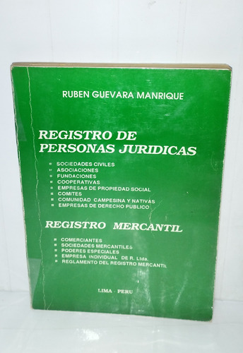 Guevara Manrique Registro De Personas Juridicas Y Mercantil