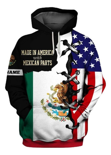 Sudadera Con Capucha Personalizada De Bonito Diseño Mexicano