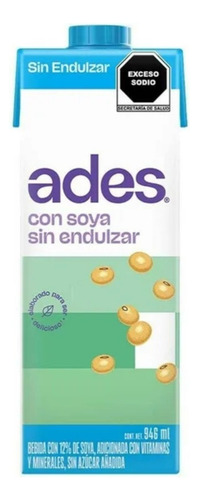 4 Pza Alimento Bebida Ades De Soya Reducido En AzĂșcar Sabor