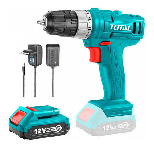 Atornillador Inalámbrico Total 12v, Batería 1.5ah + Cargador