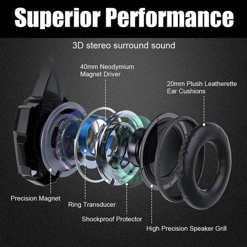 Auriculares Estereo Para Juegos Bengoo G9000 Para Ps4 Pc ...