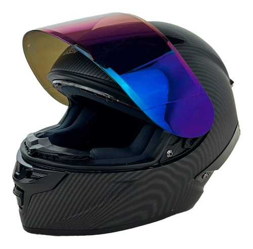 Casco Kov Kc1 Integral Negro Carbon Certificado Talla L