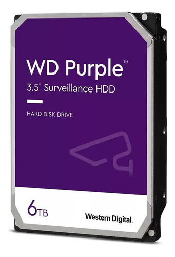 Hd Desktop Western Digital Purple Surveillance 6tb Sata3 5640rpm 256mb 3.5  - Wd63purz-85b4vy0 Cor Purple