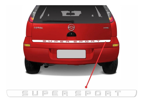 Faixa Porta Malas Traseira Corsa Hatch Super Sport Ss Adesivo Ss04
