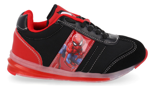 Tenis Urbano Vazza Color Negro De Spider Man Para Niña 08305