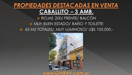 Imagen 2 de 12 de 3 Amb. Caballito, Rojas 200. Frente, Balcòn, Impecable!
