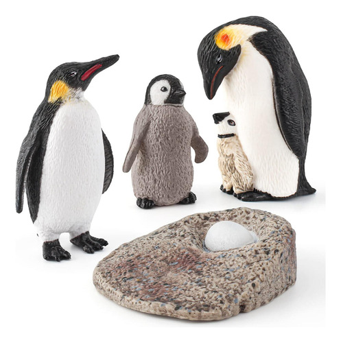 Wonwontoys 4pcs Penguin Lifecycle Figuras Pingüinos Juego