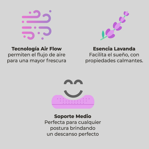 Almohada Estándar Roomi De Memory Foam Con Aromaterapia Lavanda