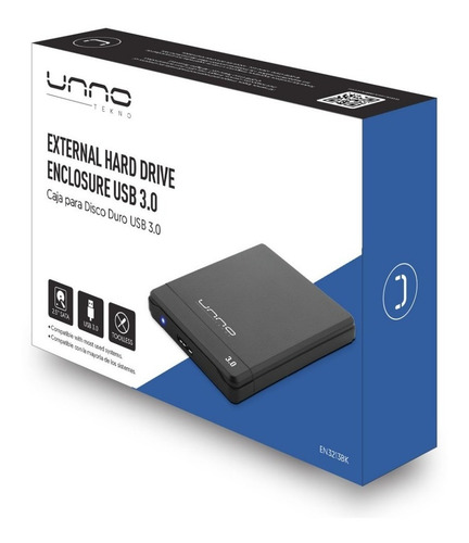 Imagen 1 de 1 de Caja De Disco Duro Unno Tekno 2.5 Sata Usb 2.0