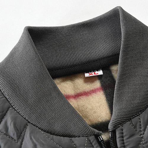 Chamarra Hombre Slim-fit Chamarra De Algodón Cálido Cuello R