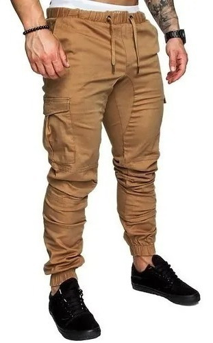 Imagen 5 de 8 de Pack X2 Pantalones Cargo Hombre Gabardina Elastizada Jogger