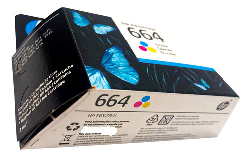 Cartucho De Tinta Hp 664 Tricolor, Original, 1 Pza.