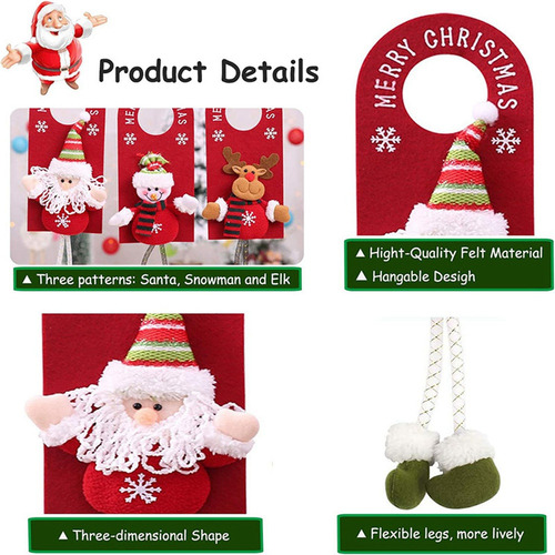 Xc 3 Piezas De Adornos Navideños Para Colgar En La Puerta