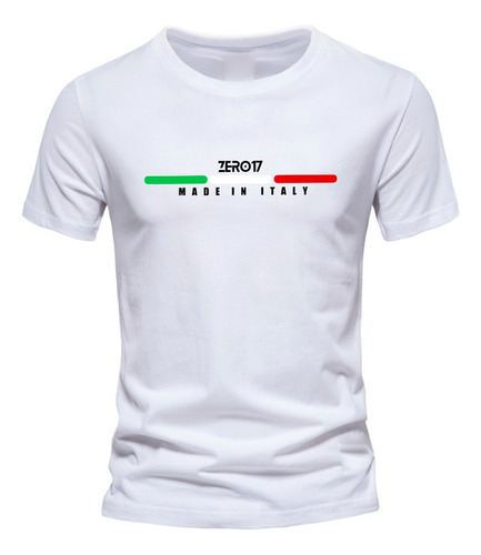 Camiseta Básica Malha 30.1 Masculina Bandeira Italiana 017