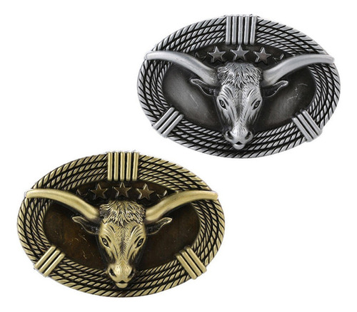 . Hebilla De Cinturón De Cabeza De Vaca 3d Estilo Vaquero