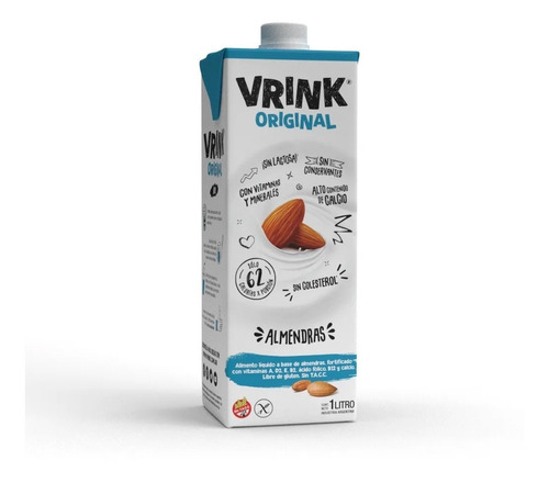 Bebida Leche De Almendras Vrink Sin Tacc Con Azucares 1 Lt