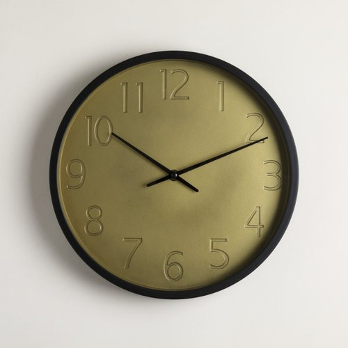 Reloj De Pared Moderno Minimalista Grande 30cm Black & Gold