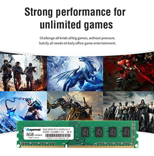 Kit De 16gb (2x8gb) Ddr3 1066mhz Udimm Pc3-8500u Ram 2rx8