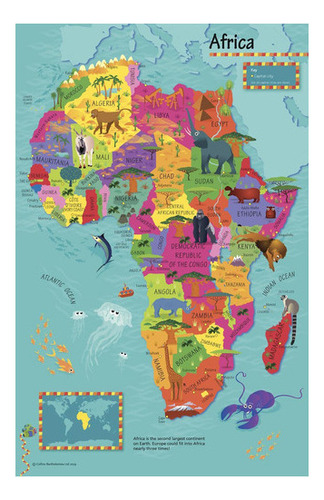 Mapa Mural De África Para Niños De Collins - 19,5 X 30 Pul