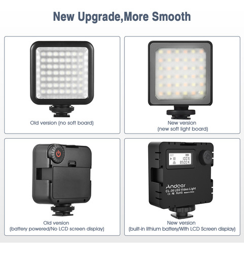 Lámpara Led De Video Andoer Cl-36 De 2 Colores 2800k-8500k