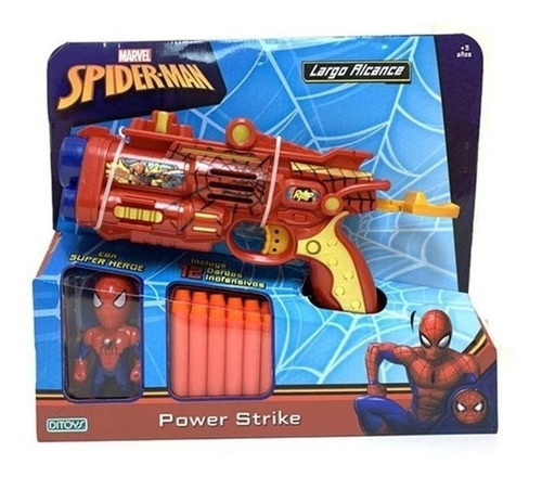 Spiderman Pistola Power Strike C/ Muñeco Ditoys 2423