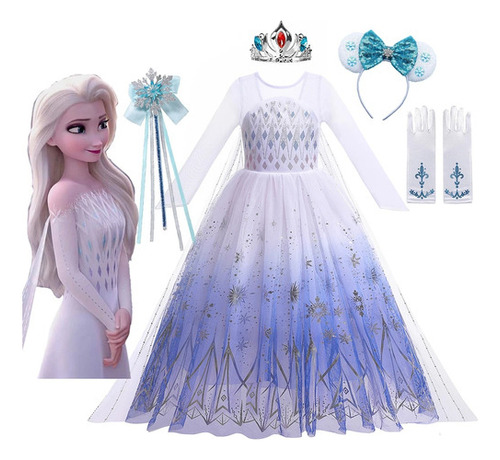 Vestido De Fiesta De Princesa Elsa De Frozen Para Niñas