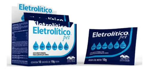 10 X Sobres Electrolítico Pet Rehidratante Perro/gato/aves/
