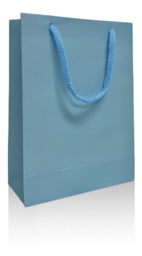 Imagem 1 de 5 de Sacola Papel Azul Bebe 13x18x06 - 50 Unidades