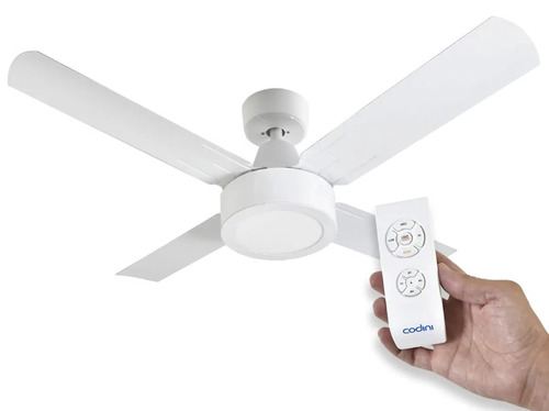 Imagen 1 de 2 de Ventilador de techo Codini V5RB blanco con 4 palas de metal, 110 cm de diámetro 220 V
