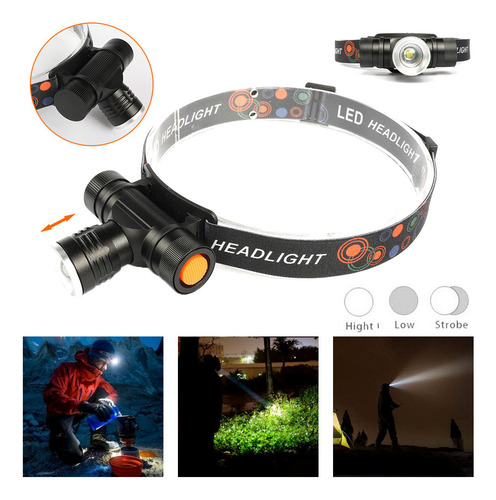 Linterna Portátil Recargable Usb Xml-t6 De 3 Modos Light Zoo