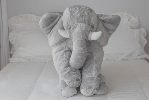 Imagem 2 de 3 de Elefante Pelúcia 60cm Bebê Antialérgico